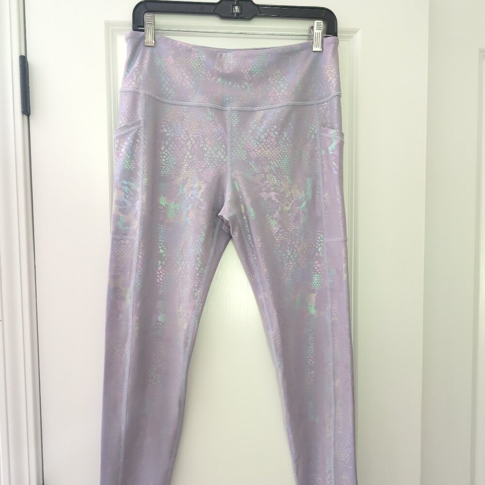 EUC Constantly Varied Gear CVG Glisten Here Lilac Leggings L Crossfit